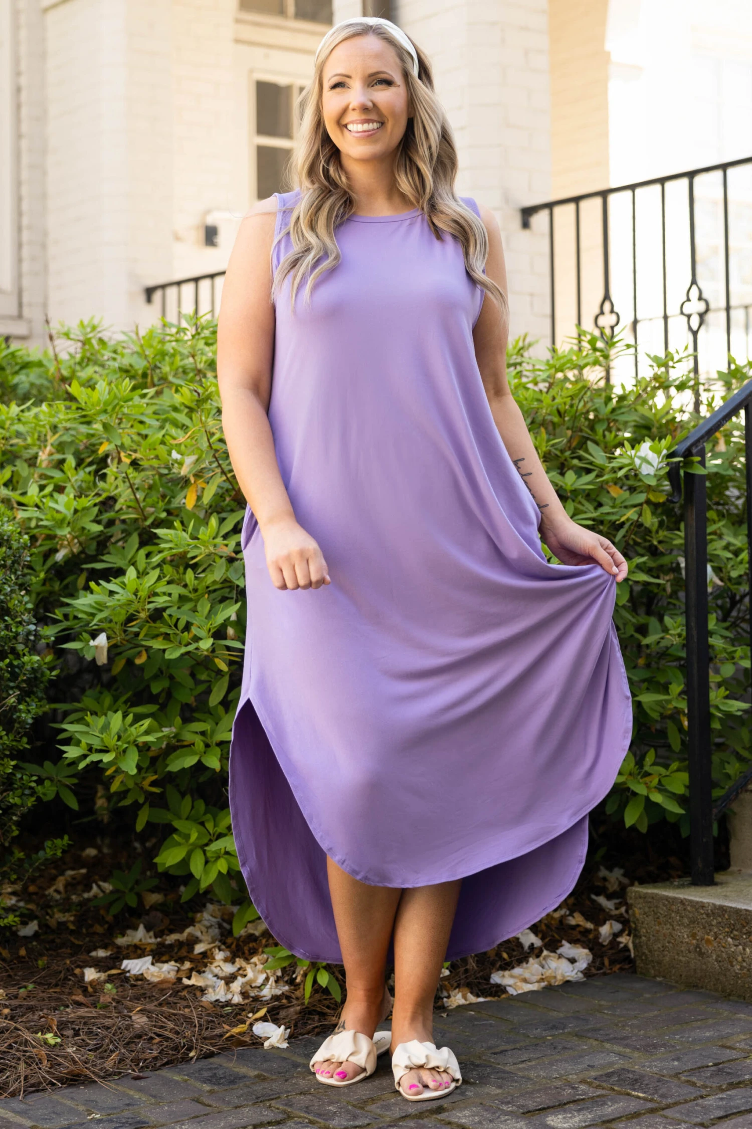 Simple Truths Midi Dress, Lavender 4 Simple Truths Midi Dress, Lavender - Image 2
