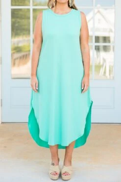 Simple Truths Midi Dress, Mint -Chic Soul Store SimpleTruthsMidiDress Mint 2