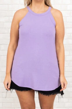 Simply Elegant Tank, Lavender -Chic Soul Store SimplyElegantTank Lavender 9974