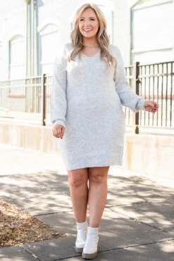 Simply Overjoyed Dress, Gray 10 Simply Overjoyed Dress, Gray -Chic Soul Store SimplyOverjoyedDress Gray 8252