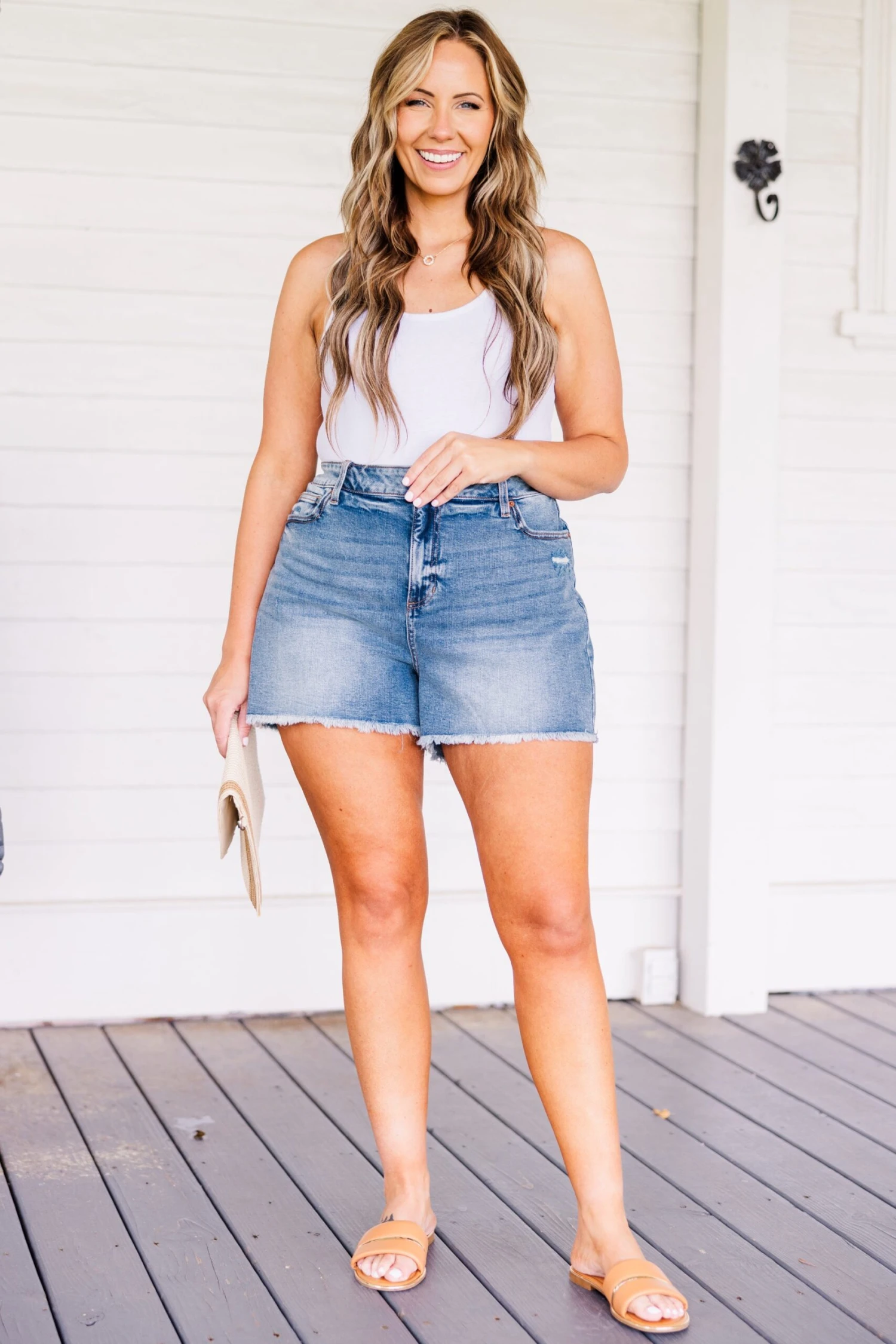 Long Weekend Ahead Jean Shorts, Medium Wash 7 Long Weekend Ahead Jean Shorts, Medium Wash - Image 5