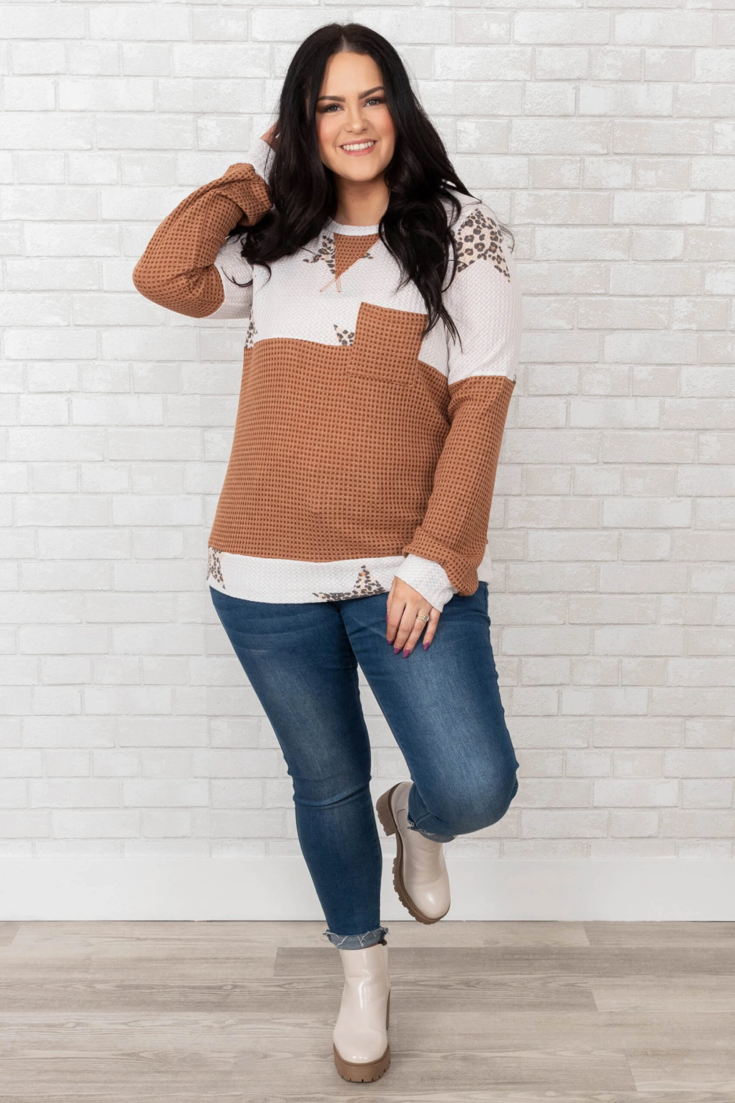 Sitting, Waiting, Wishing Top, Brown 5 Sitting, Waiting, Wishing Top, Brown - Image 3