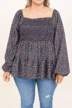 Skies Are Blue Top, Navy -Chic Soul Store SkiesAreBlueTop Navy 9933