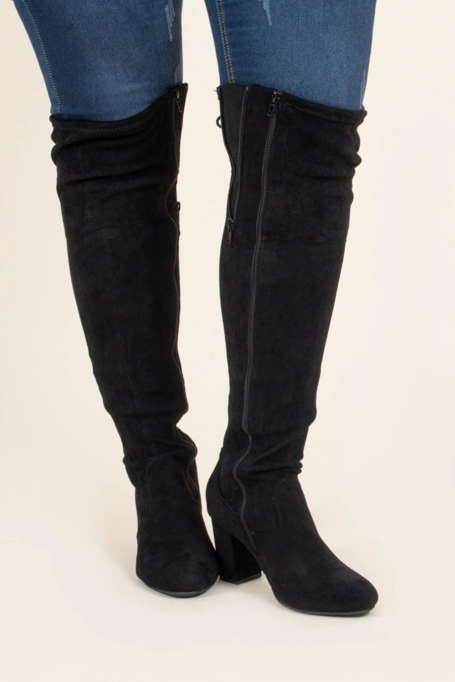 Slaying Suede Boots, Black 4 Slaying Suede Boots, Black - Image 2