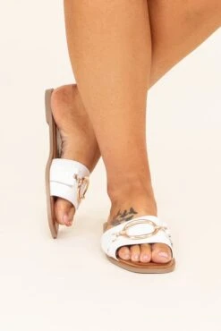Slide Into Business Sandals, White 9 Slide Into Business Sandals, White -Chic Soul Store SlideIntoBusinessSandals White 2
