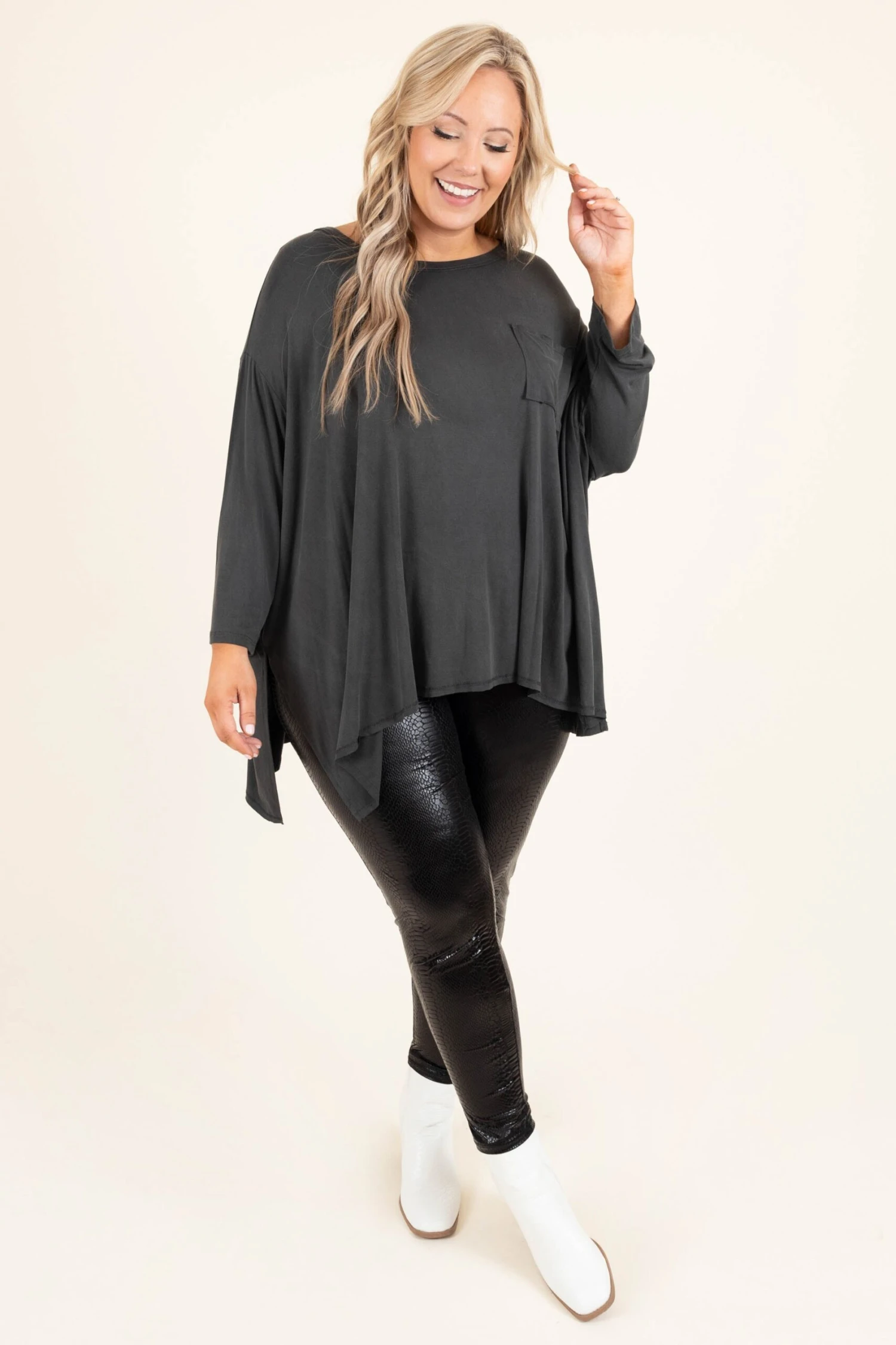 Slither On Over Leggings, Black 4 Slither On Over Leggings, Black - Image 2