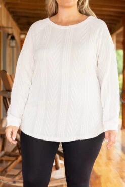 Slouchy Cableknit, Ivory -Chic Soul Store SlouchyCableknit Ivory 0337