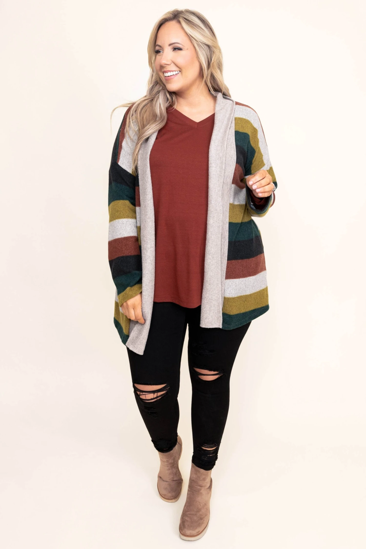 Slowing Down Cardigan, Olive 4 Slowing Down Cardigan, Olive - Image 2