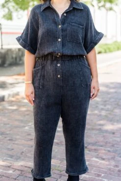 Slowly Drifting Jumpsuit, Black -Chic Soul Store SlowlyDriftingJumpsuit Black