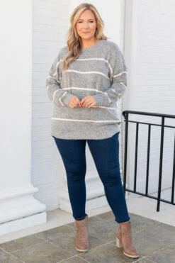 Slumber Party Sweater, Gray -Chic Soul Store SlumberPartySweater Gray 2