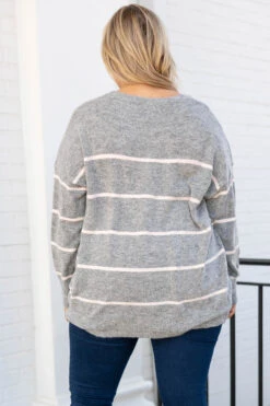 Slumber Party Sweater, Gray -Chic Soul Store SlumberPartySweater Gray 8048