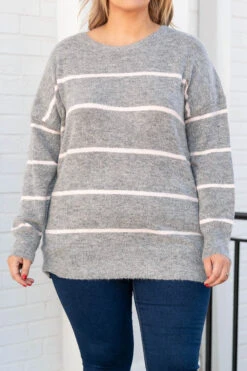 Slumber Party Sweater, Gray -Chic Soul Store SlumberPartySweater Gray 8049