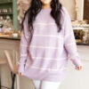 Slumber Party Sweater, Lavender-Pink -Chic Soul Store SlumberPartySweater Lavender Pink 0522