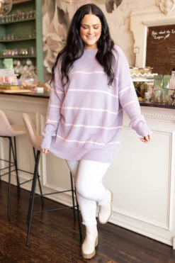 Slumber Party Sweater, Lavender-Pink -Chic Soul Store SlumberPartySweater Lavender Pink 0523