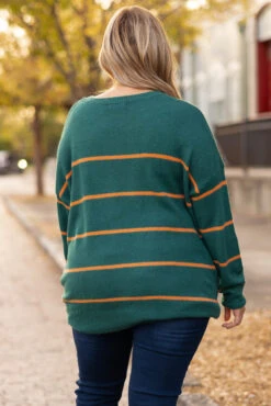 Slumber Party Sweater, Olive-Rust -Chic Soul Store SlumberPartySweater Olive Rust 3971