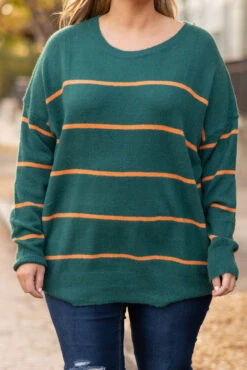 Slumber Party Sweater, Olive-Rust -Chic Soul Store SlumberPartySweater Olive Rust 3972