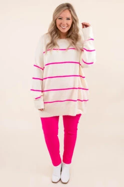Slumber Party Sweater, White-Pink -Chic Soul Store SlumberPartySweater White Pink 3 757b18dc 8784 4285 9080 3734efa3dffd
