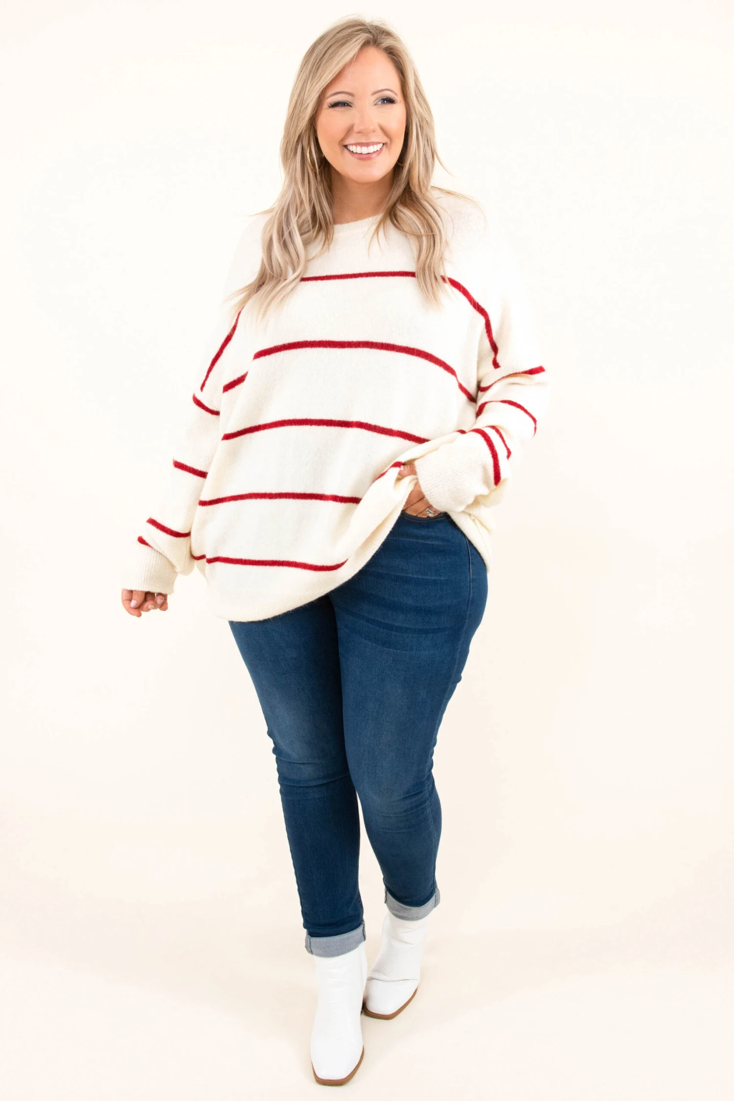 Slumber Party Sweater, White-Red 6 Slumber Party Sweater, White-Red - Image 4