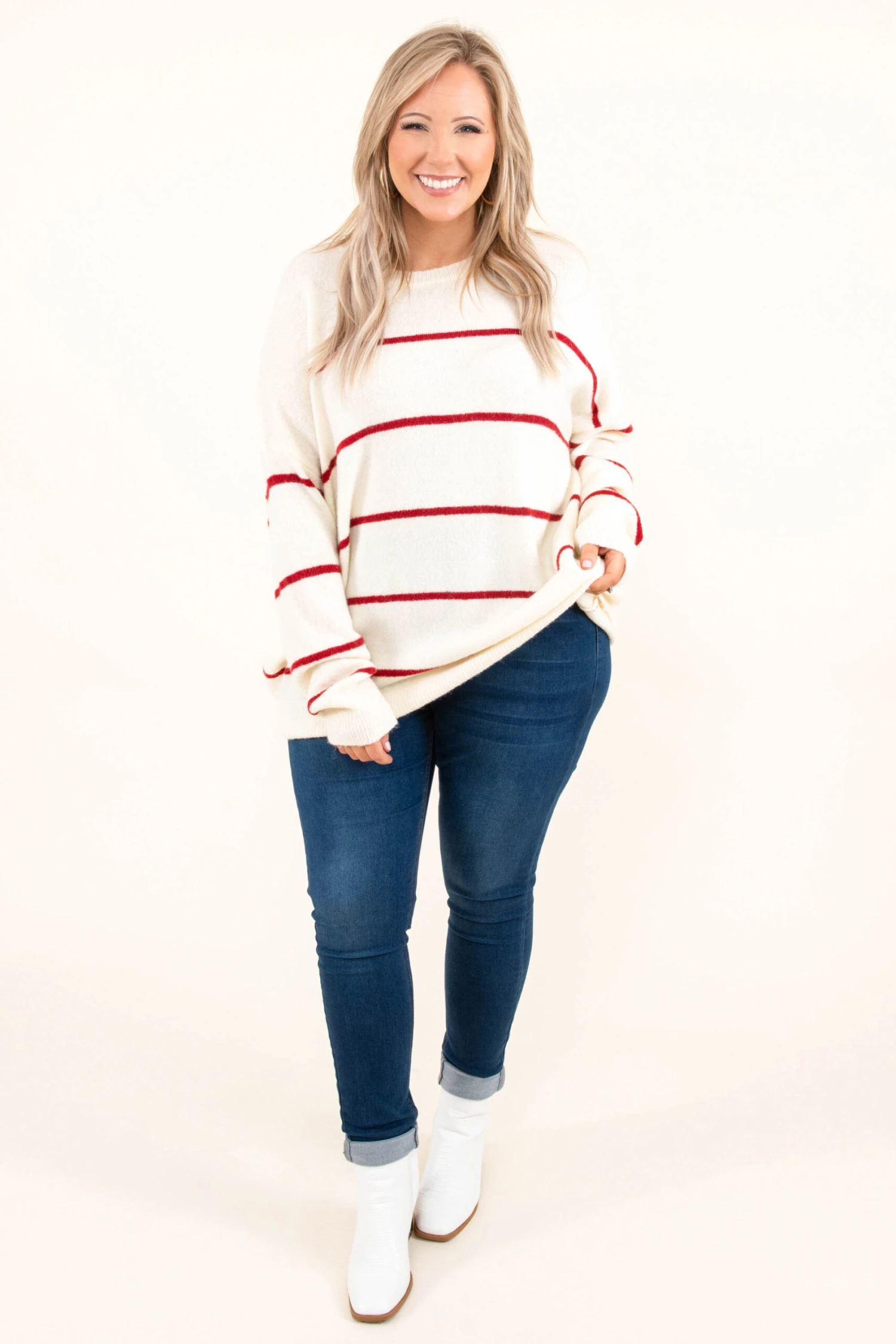 Slumber Party Sweater, White-Red 5 Slumber Party Sweater, White-Red - Image 3