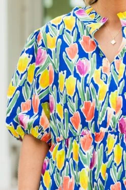 Smiles On Repeat Dress, Blue 12 Smiles On Repeat Dress, Blue -Chic Soul Store SmilesOnRepeatDress Blue 3