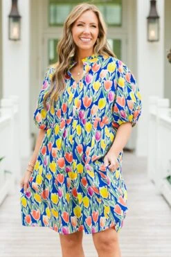 Smiles On Repeat Dress, Blue