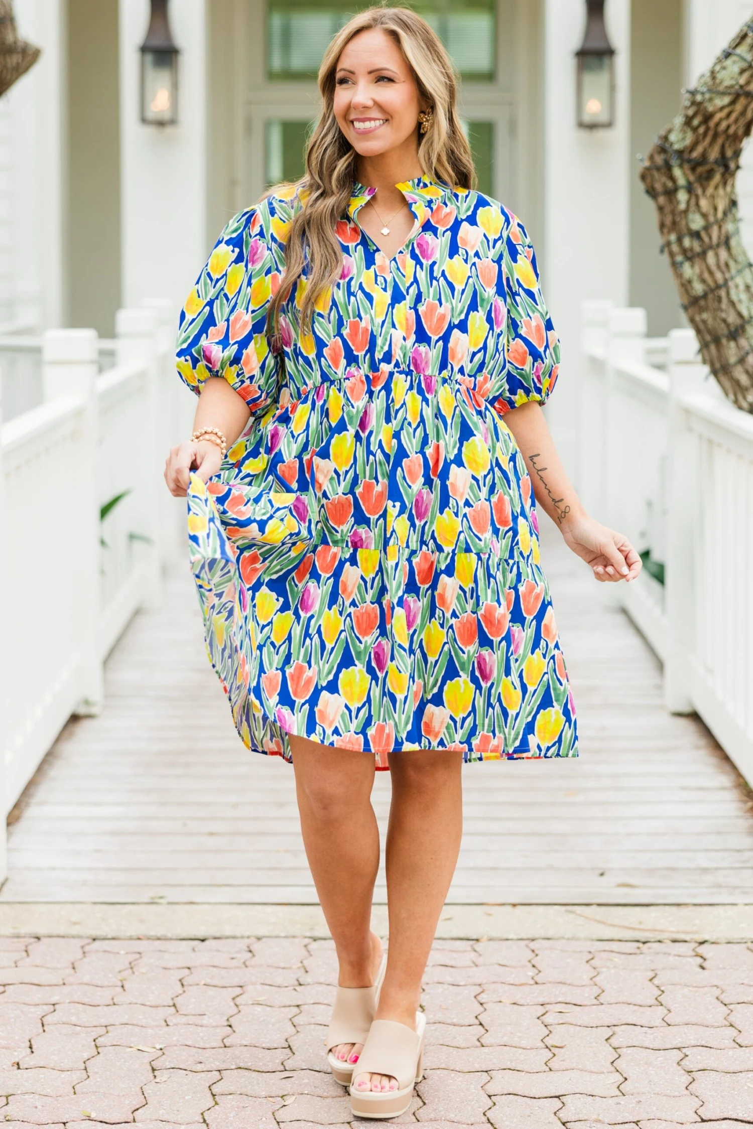 Smiles On Repeat Dress, Blue 4 Smiles On Repeat Dress, Blue - Image 2