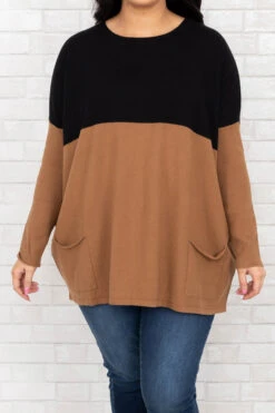 Smooth Talking Sweater, Black-Copper -Chic Soul Store SmoothTalkingSweater Black Copper 0066