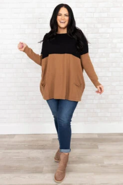 Smooth Talking Sweater, Black-Copper -Chic Soul Store SmoothTalkingSweater Black Copper 0070