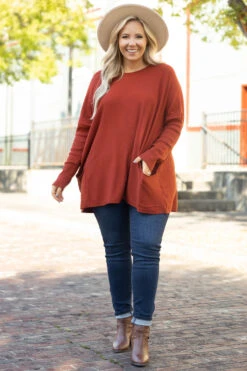 Snow Whispers Tunic, Rust -Chic Soul Store SnowWhispersTunic Rust 5