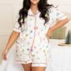 Snow Wishes Short Sleeve Pajama Top, White -Chic Soul Store SnowWishesShortSleevePajamaTop White2