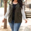 So Carefree Vest, Dark Olive -Chic Soul Store SoCarefreeVest DarkOlive 9819