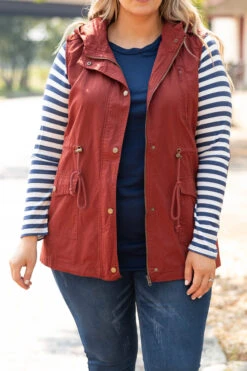 So Carefree Vest, Dark Rust -Chic Soul Store SoCarefreeVest DarkRust 9804