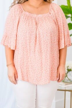 Soaking In The Joy Top, Salmon -Chic Soul Store SoakingInTheJoyTop Salmon 3