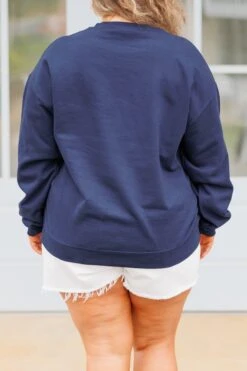 Soaring High Sweatshirt, Navy -Chic Soul Store SoaringHighSweatshirt Navy 1