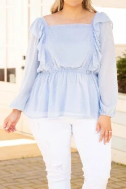 Somebody Like You Top, Light Blue 11 Somebody Like You Top, Light Blue -Chic Soul Store SomebodyLikeYouTop LightBlue 9759