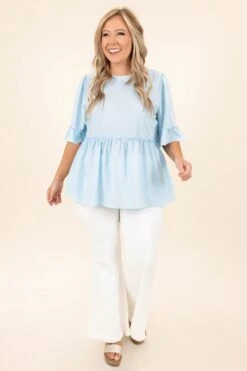 Somethin' Special Top, Light Blue 10 Somethin' Special Top, Light Blue -Chic Soul Store Somethin SpecialTop LightBlue 9248