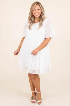 Sophisticated Look Dress, White -Chic Soul Store SophisticatedLookDress White 7045