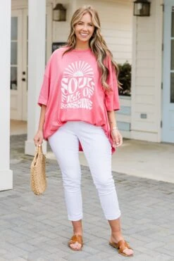 Soulshine Boyfriend Tee, Desert Rose -Chic Soul Store SoulshineBoyfriendTee DesertRose 5