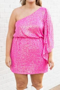 Sparkling Love Dress, Pink -Chic Soul Store SparklingLoveDress Pink 0710