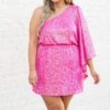Sparkling Love Dress, Pink -Chic Soul Store SparklingLoveDress Pink 0722