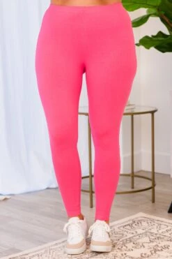 Spending Time With You Leggings, Fuchsia -Chic Soul Store SpendingTimeWithYouLeggings Fuchsia 2