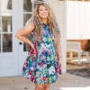 Spinning Around In Circles Dress, Navy -Chic Soul Store SpinningAroundInCirclesDress Navy