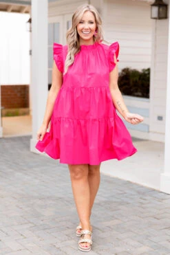 Spinning Around In Circles Dress, Pink -Chic Soul Store SpinningAroundInCirclesDress Pink GoneFlowerPickingPurse Multi 0121