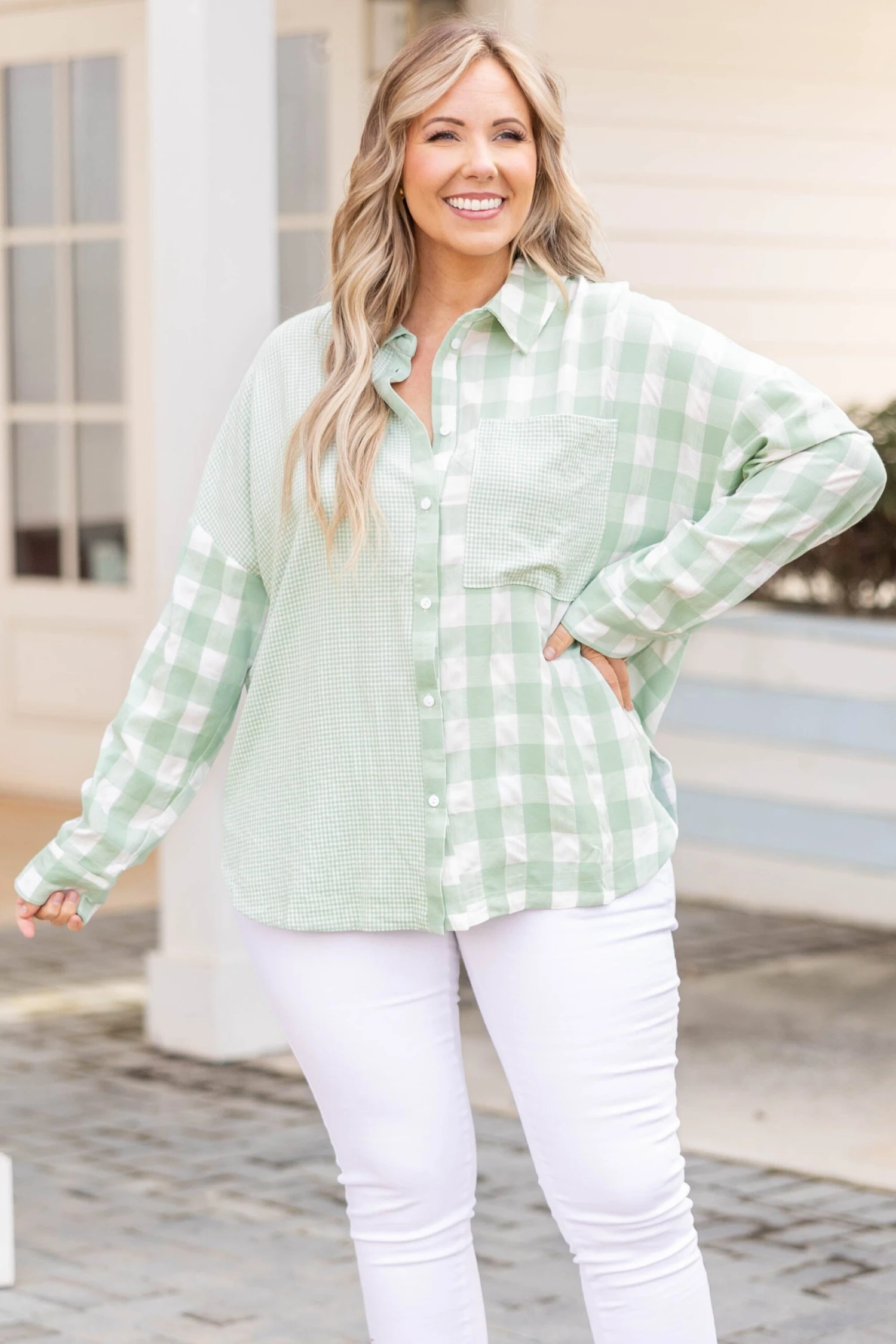 Spring Garden Top, Sage 3 Spring Garden Top, Sage