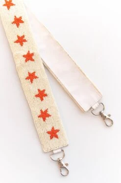 Star Of The Team Beaded Purse Strap, White Orange 8 Star Of The Team Beaded Purse Strap, White Orange -Chic Soul Store StarOfTheTeamBeadedPurseStrap WhiteOrange 3