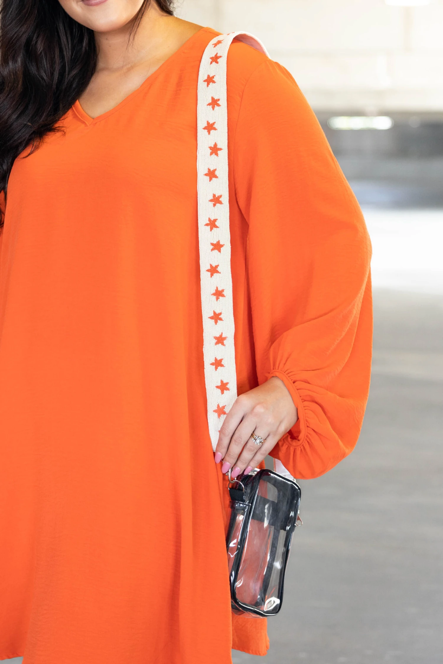 Star Of The Team Beaded Purse Strap, White Orange 4 Star Of The Team Beaded Purse Strap, White Orange - Image 2