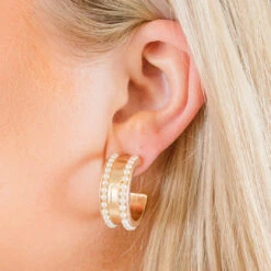 Starlight Voyage Earrings, Gold -Chic Soul Store StarlightVoyageEarrings Gold 4