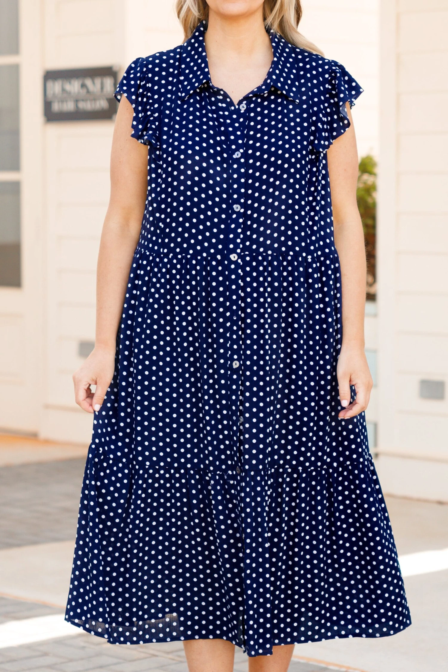 Stars Through The Night Midi Dress, Navy 6 Stars Through The Night Midi Dress, Navy - Image 4