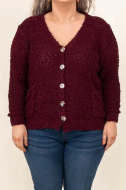 State Of Dreaming Cardigan, Dark Burgundy -Chic Soul Store StateOfDreamingCardigan DarkBurgundy 1296