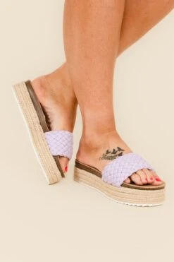 Stepping On Berries Sandals, Purple